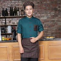 Зеленый лонгслив, шапка, фартук