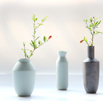 Qian Mu en vase handmade retro pottery ceramic flower pottery flower planting Zen tea table flower arrangement floral ornaments