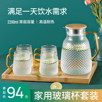 Glass home set water Cup tropical resistant to breakfast milk tea cup large capacity living room drinking water Cup