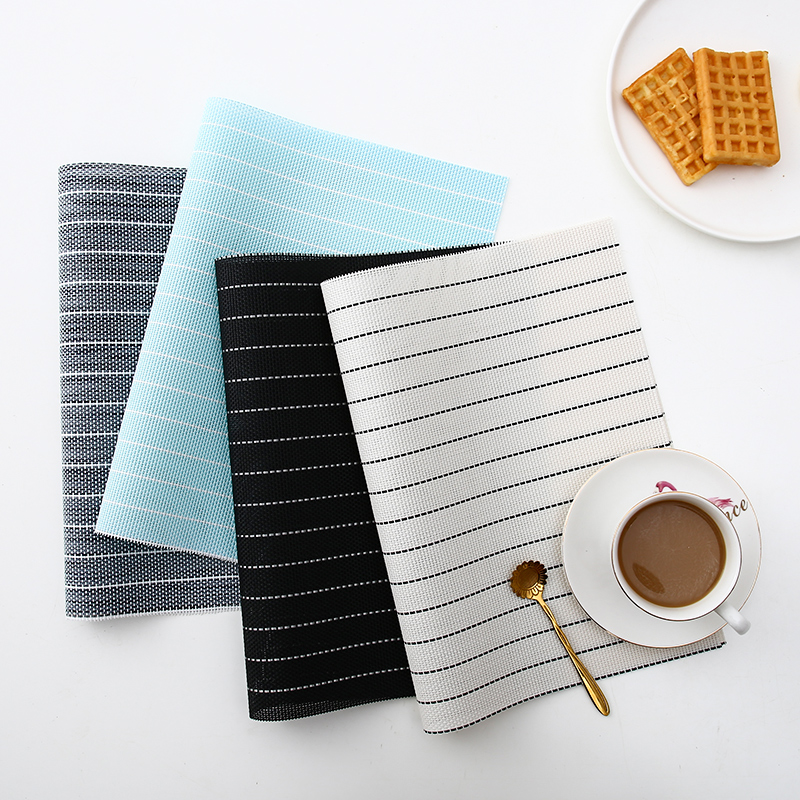 Nordic simple black and white striped placemat home non-slip table mat western food mat heat insulation pad bowl mat pot mat