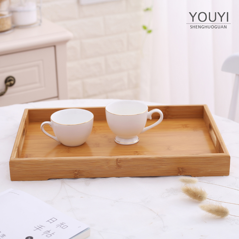 New flower tea toy Japanese tea tray with handheld bamboo and wood products snack disk fruit disk