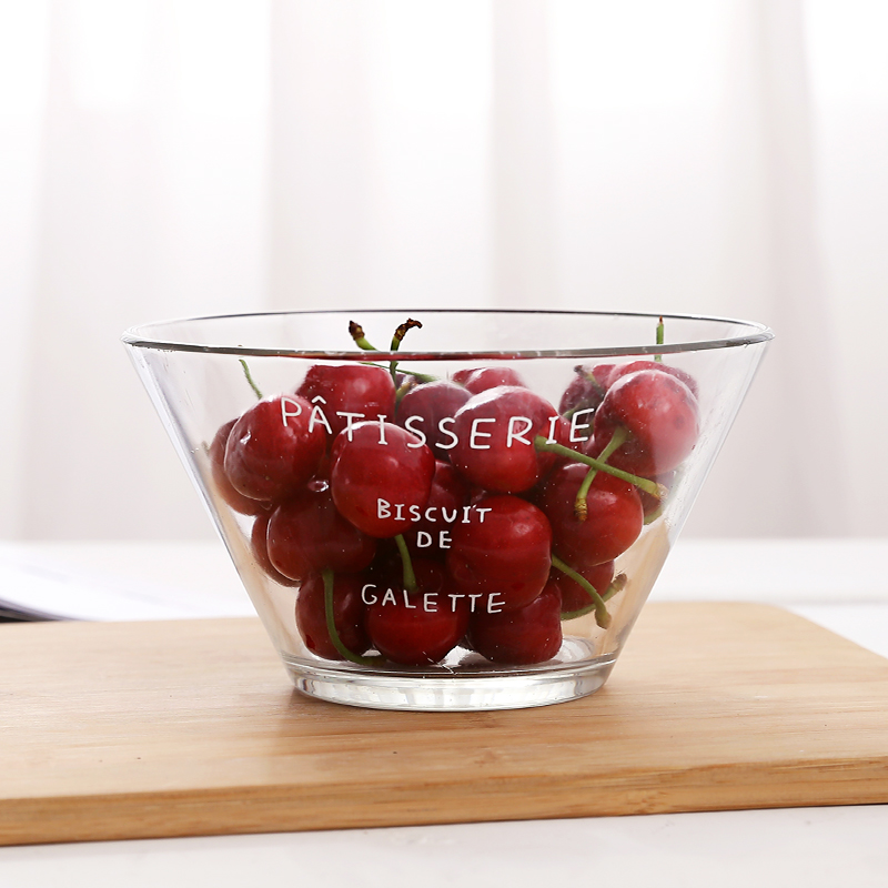Creative Little Fresh French alphabet glass salad bowl fruit bowl small soup bowl housebreakfast dessert bowl