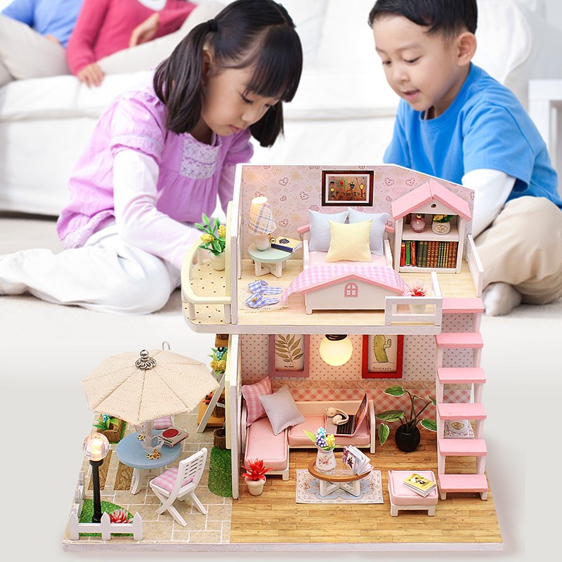 Children's puzzle Puzzle Puzzle Toy 6-8 10-12 Year Old Boy Model Assembled Wooden Adult 3d Solid Handmade House
