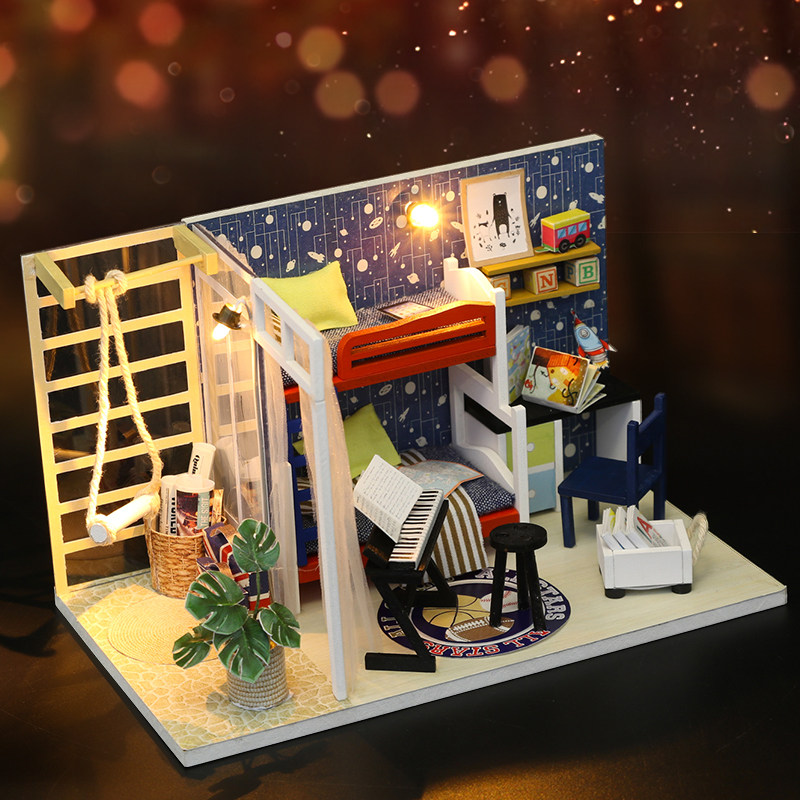 Hiroda Diy Handmade Cottage House Small Villa Model Assembled Art House Mini Toy Birthday Present