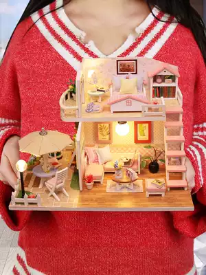 Children's home wine toy girl small house mini simulation doll house 7 8-10 9 11 12-year-old model woman