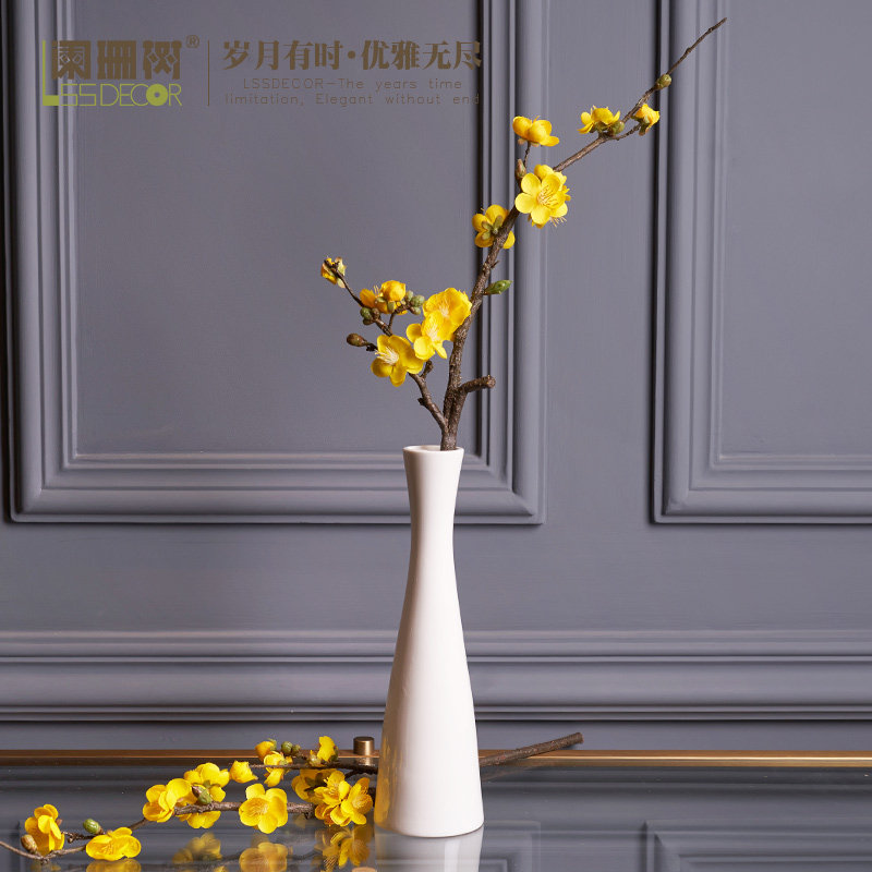 Soft plum blossom fake flower simulation flower New Chinese plum flower arrangement decoration Living room dining table decoration Home decoration