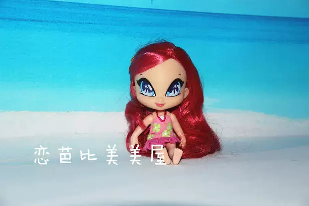 Мини-кукла (Bandai) в стиле WinX Q-версии с крылышками, 9 см, варианты розовый/красный