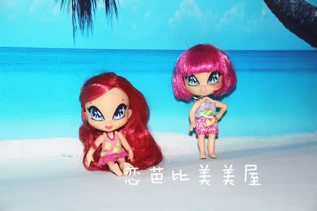 Мини-кукла (Bandai) в стиле WinX Q-версии с крылышками, 9 см, варианты розовый/красный