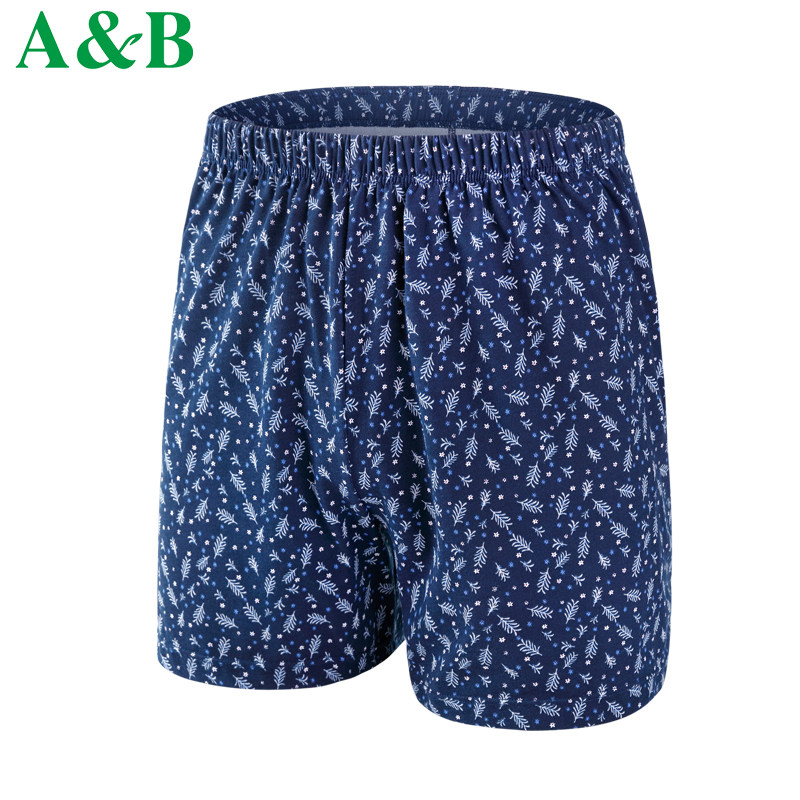AB Four Corner Briefs Men's Pure Cotton Old Man Fat Guy Pants Grandpa Loose Old Mid-Old Aged Dad Four-corner Shorts