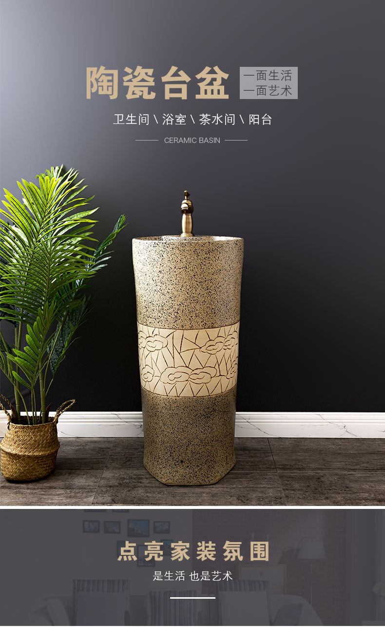 Ceramic basin floor balcony is suing the lavatory retro column pillar household toilet lavabo 12