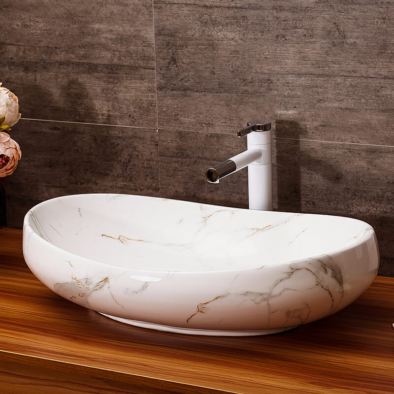 Ceramic art stage basin oval sink marble basin Europe type restoring ancient ways of household toilet lavatory