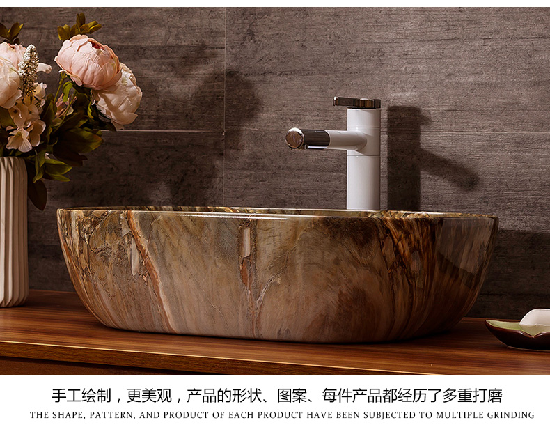 Ceramic art stage basin hotel toilet lavabo, basin faucet suit European marble sinks