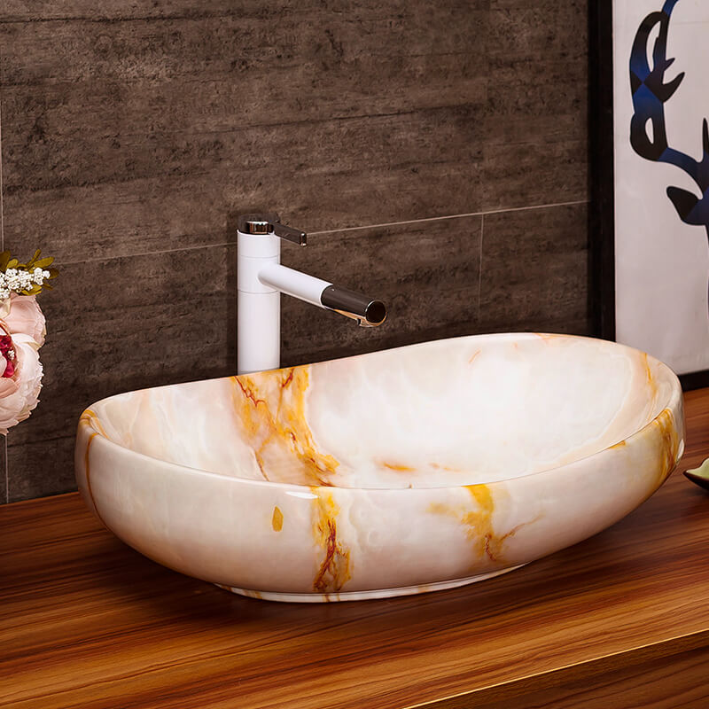 Ceramic sink basin tap water balcony suit bathroom sinks thickening art toilet stage basin