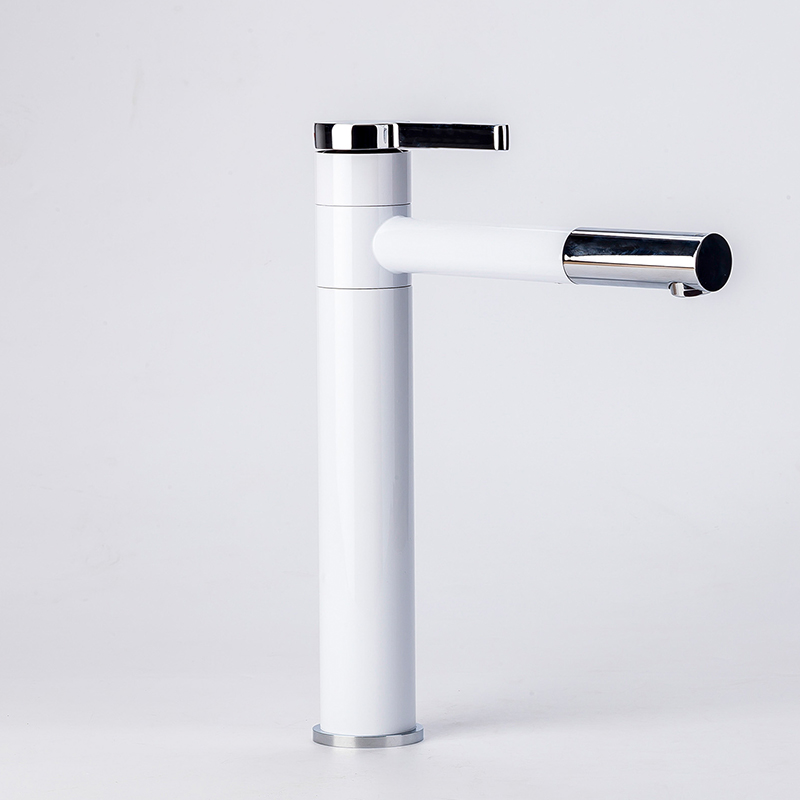 All copper antique faucet wash basin faucet short white faucet table basin faucet hot and cold water faucet