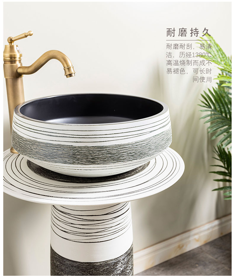 Pillar lavabo floor sink basin household basin of Pillar type lavatory is suing one ceramic column 3