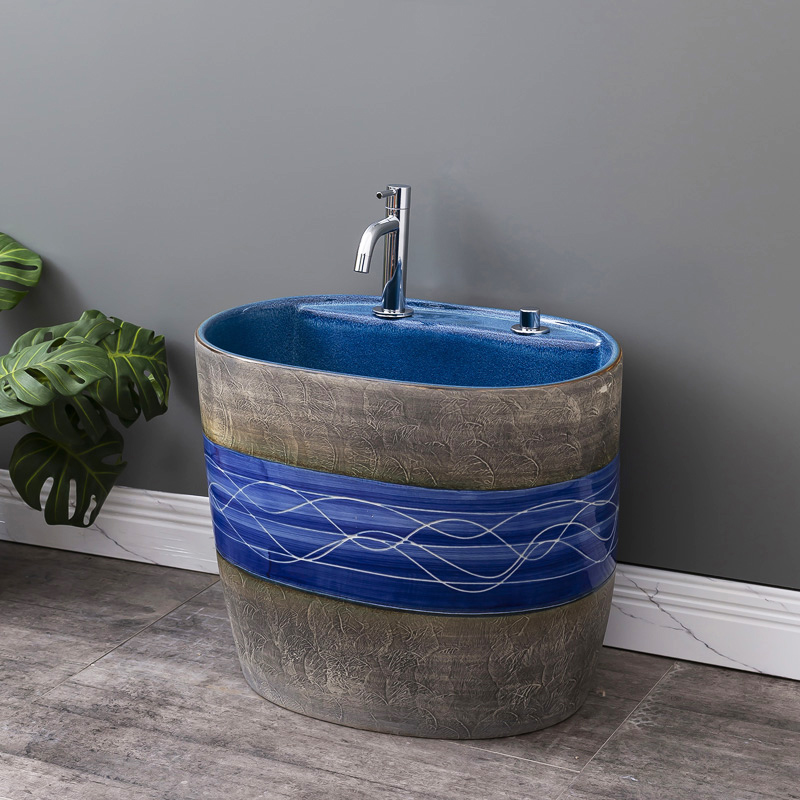 Ceramic mop pool cleaning toilet basin is suing garden balcony with leading one floor mop pool