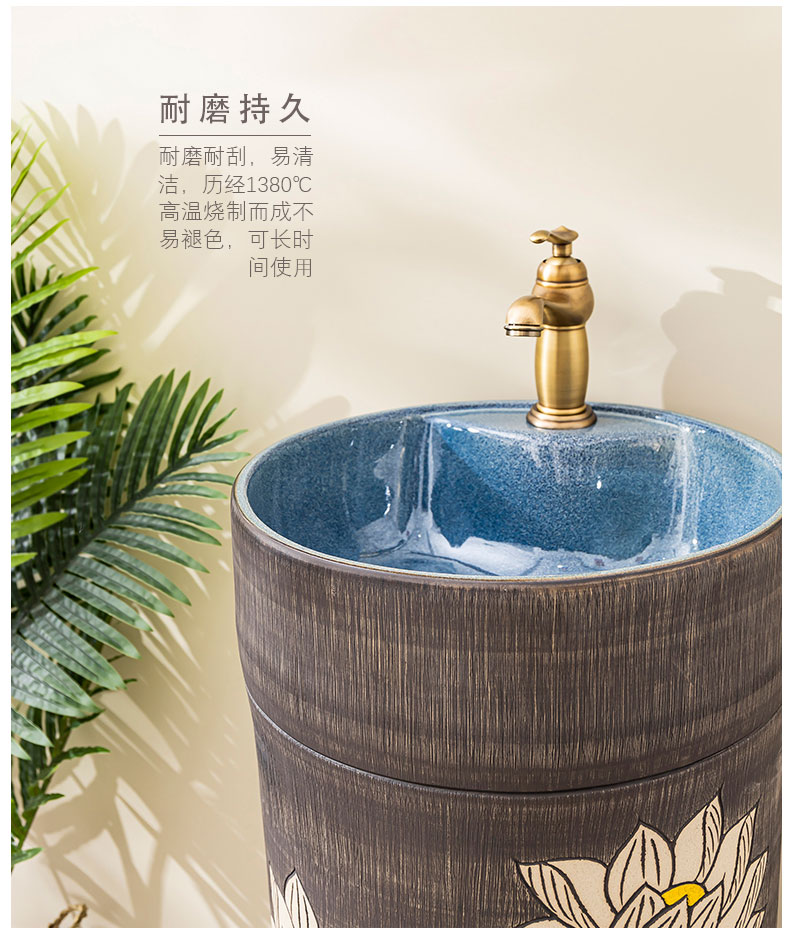 Floor pillar lavabo toilet ceramic lavatory basin balcony is suing the home a whole basin 8