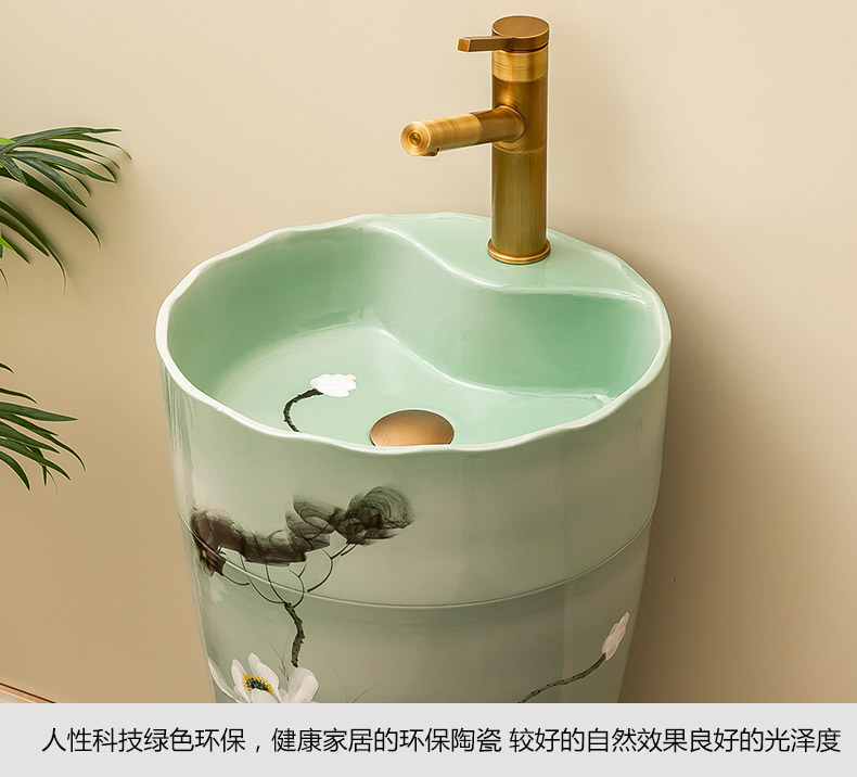 Is suing garden ceramics column basin of the balcony floor type lavatory household toilet lavabo lotus