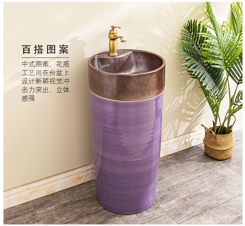 Ceramic lavatory basin balcony floor pillar lavabo toilet basin of is suing household one column 2