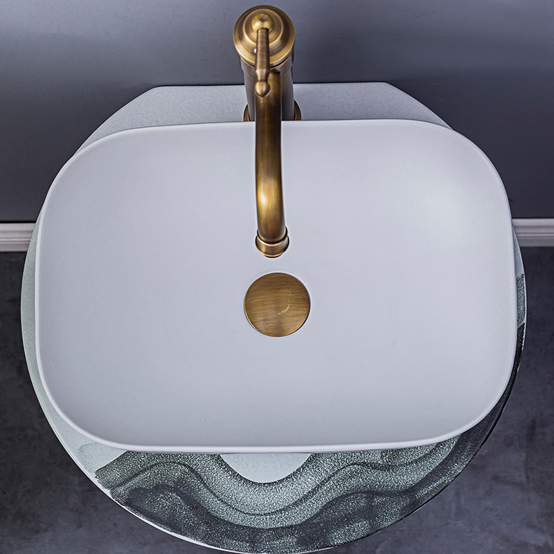 Household lavabo floor pillar basin courtyard balcony toilet stage basin integrated basin ceramic sinks. 5
