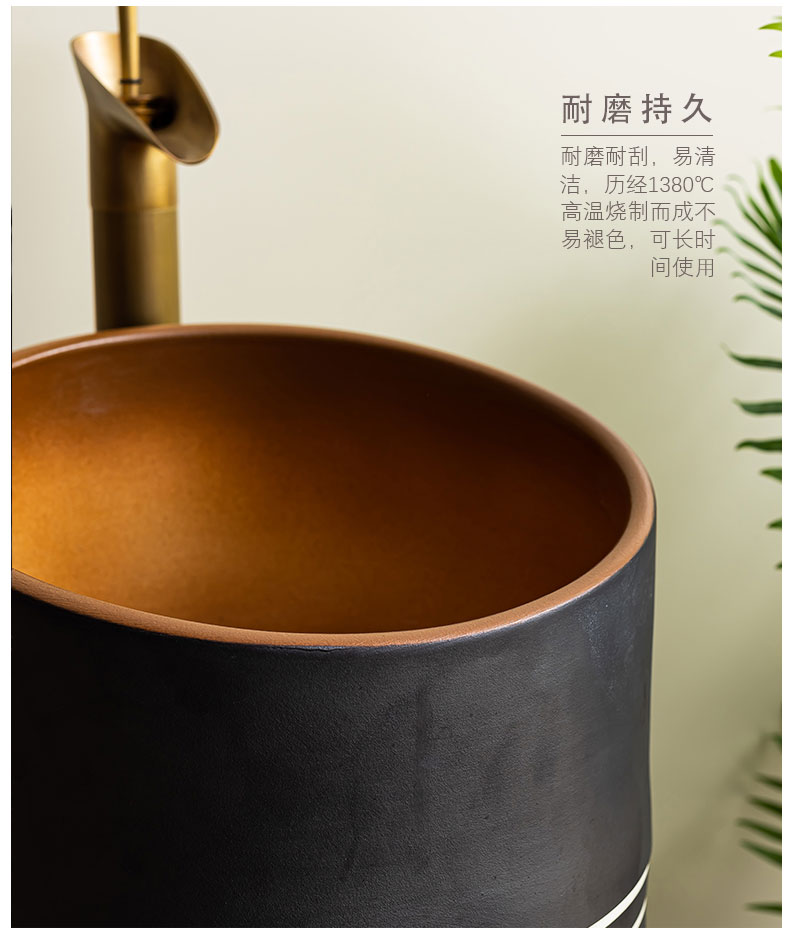 Basin of pillar type lavatory balcony column restoring ancient ways of household toilet lavabo Basin ceramic floor 6