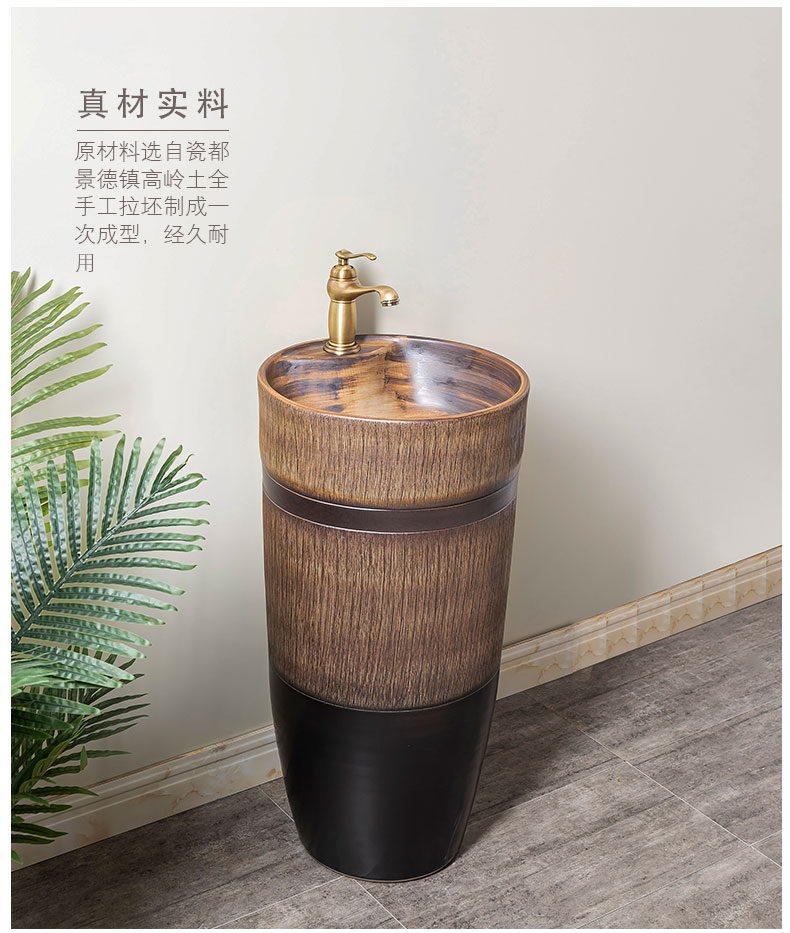 Ceramic column basin restoring ancient ways of household toilet lavatory basin sink balcony is suing floor one column 4