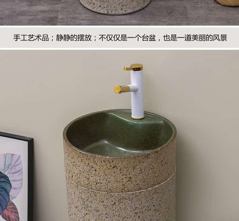 Ceramic household basin of pillar type lavatory toilet balcony floor column integrated is suing patio sink basin