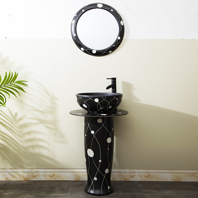 Ceramic column basin one pillar lavabo household toilet lavatory floor archaize sink the balcony