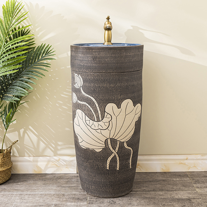 Ceramic floor pillar lavabo toilet lavatory basin basin of is suing household one pillar 7 balcony