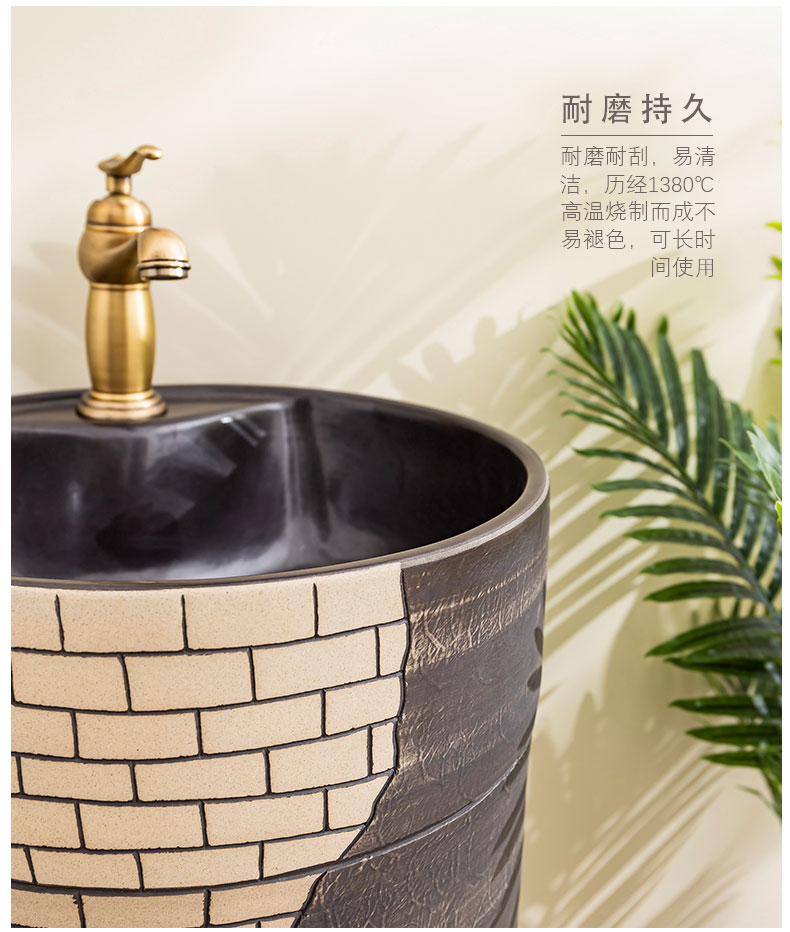 Ceramic floor pillar lavabo toilet lavatory basin balcony is suing household one column 1