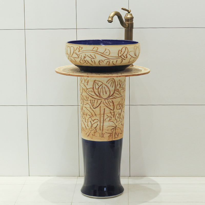 The rain spring basin of jingdezhen ceramic column balcony sink pillar basin art toilet lavatory 1 of The basin that wash a face