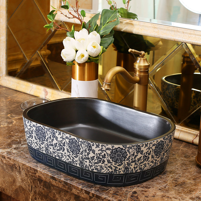 Jingdezhen ceramic stage basin basin basin balcony lavatory elliptic toilet lavabo suits for art