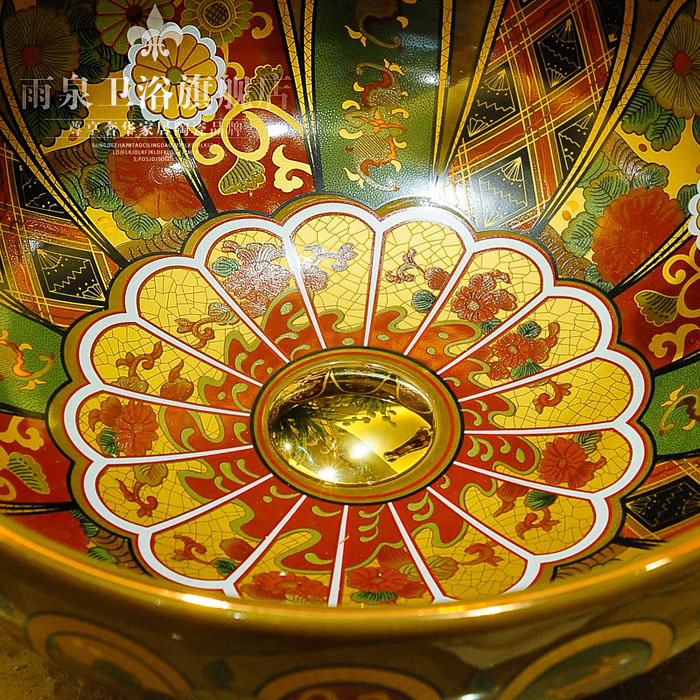 Jingdezhen ceramic toilet stage basin rain spring art basin of restoring ancient ways round basin sinks balcony sink