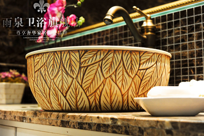 Spring rain jingdezhen sanitary ceramics stage basin waist drum its art basin basin bathroom balcony sink