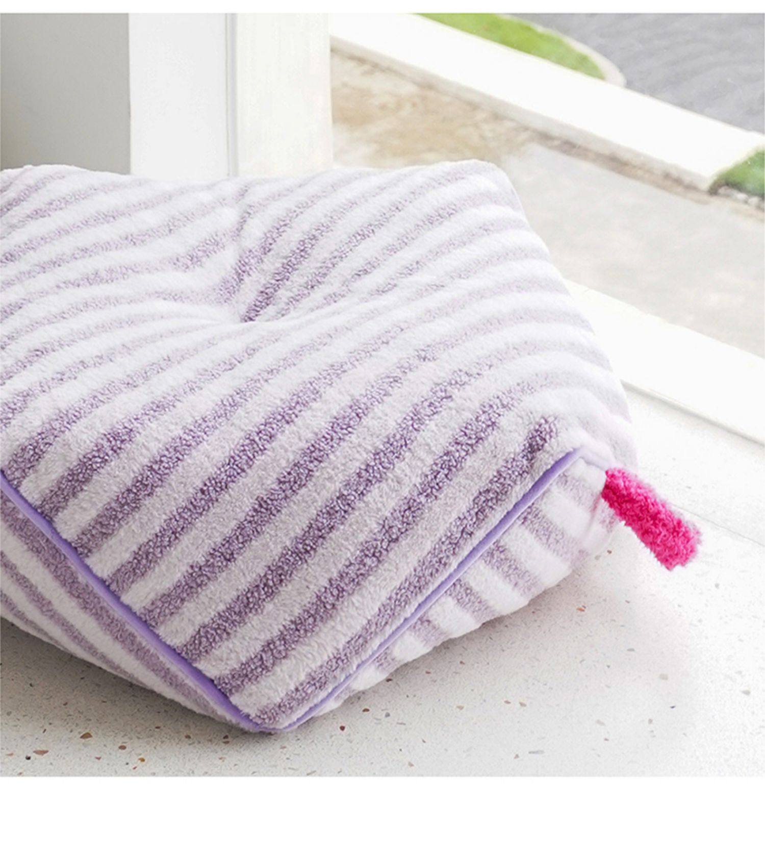 ZEZE 寵物窩貓窩狗窩寵物床 條紋寵物沙發 紫色 60*60*19cm