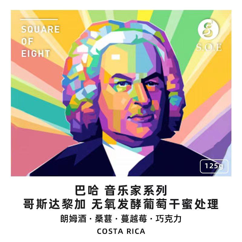 Eight square Costa Rican musician Baja anaerobic raisin honey treatment of hand-punched coffee beans 125g