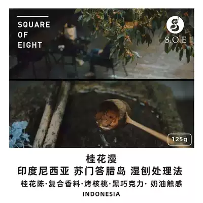 Eight square osmanthus diffuse Indonesia Sumatra Mantenin washed boutique hand-washed coffee beans 125g