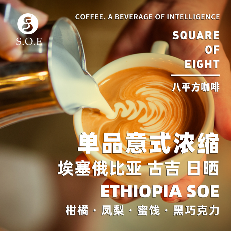 Eight square Ethiopian Sun Sun Gugy G1 Espresso American Freshly Ground Boutique Italian Blend Coffee Beans
