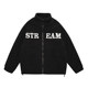 ຖະ ໜົນ ອາເມລິກາ retro embroidered letter lamb velvet jacket men's winter loosen thickened cotton coat trendy couple jacket