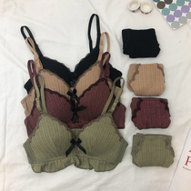 Spring dress 2021 New Korean version of thin small bra women gather adjustment type sexy lace seamless steel ring small underwear