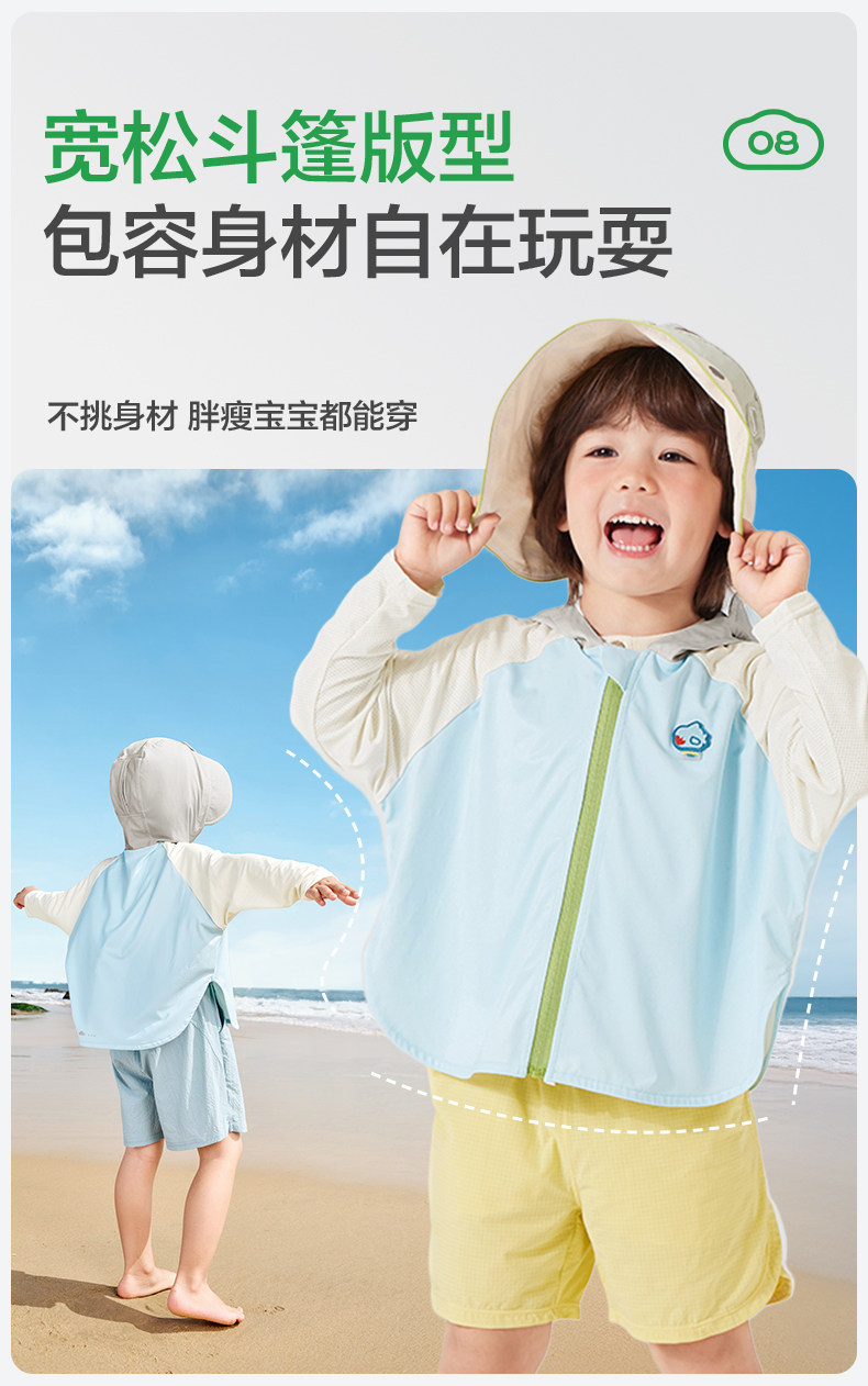 KK树宝宝防晒衣儿童夏季原纱防晒服男童女孩防紫外线斗篷款外套 — 25