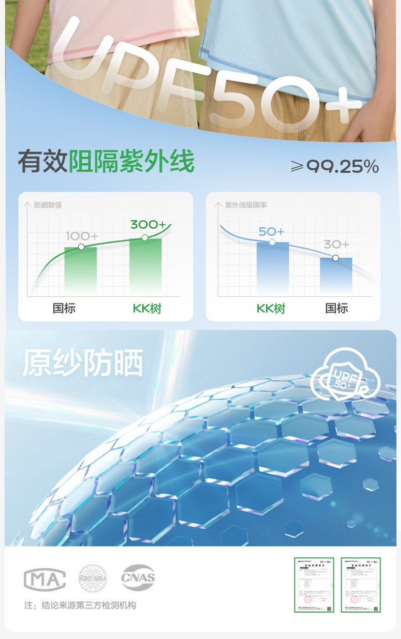 KK树儿童短袖男童女孩速干t恤防晒户外运动上衣长袖夏季打底衫薄 — 16