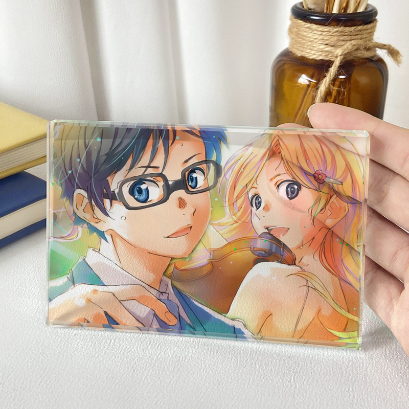 Mangei April Is Your Lie Crystal Stand Desktop Ornament Japanese Anime Peripheral Two-Dimensional Gift