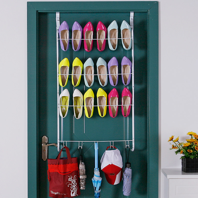 Behind the door Shoe rack hanging nail-free storage slipper rack Hanging wall space-saving household storage shelf Shoe rack storage rack