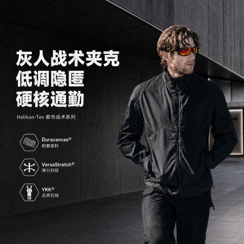 Helikon New Gray Low-Profile Tactical Jacket Outdoor Lightweight Coat Windproof Cold-Proof Breathable Helikon New Gray Low-Profile Tactical Jacket Outdoor Lightweight Coat Windproof Cold-Proof Breathable