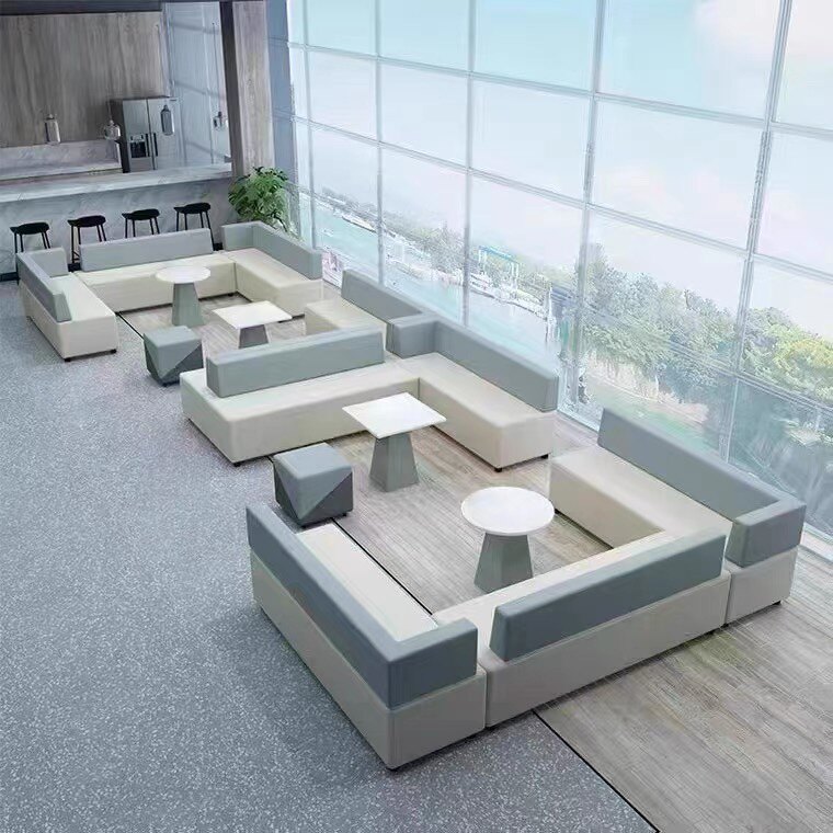 Office Sofa Brief Bank Front Desk Training Institution Business Waiting Leisure Lounge Sofa Tea Table Combo-Taobao