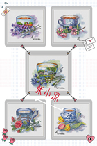 (Zhang Xiaolang) Cross-stitch DMC R self-made 14CT plastic board without cloth sleeve cotton cloth cover city tea cup