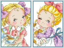 (Zhang Xiaolang) Cross stitch DMC R line self-equipped cartoon character card set to send corner guard home girl