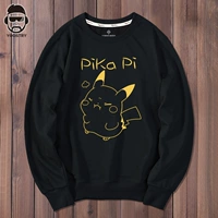 Áo len mới 2018 cho nam dài tay Pikachu cỡ lớn phiên bản Hàn Quốc của phim hoạt hình lỏng lẻo cộng với phân bón để tăng áo khoác cổ tròn áo khoác hoodie