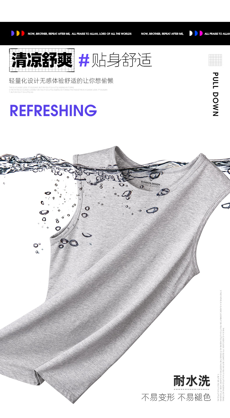 Áo thun không tay nam thương hiệu vest lỏng lẻo hip hop cotton thoáng khí tập thể dục áo len cỡ lớn vượt rào mùa hè - Áo vest cotton áo vest dạ nam trung niên